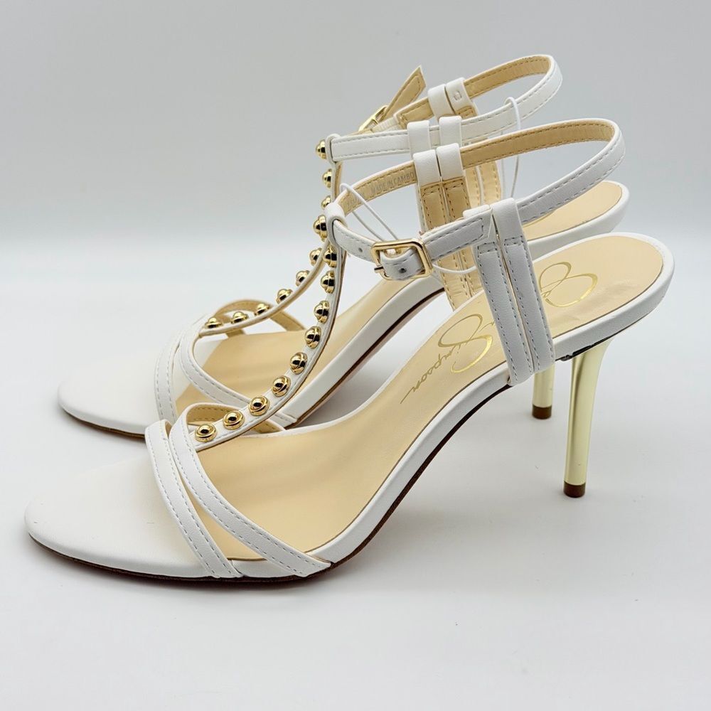 NWT Jessica Simpson Nyrova Elegant Gold Hells Stilleto Sandals 7,5
